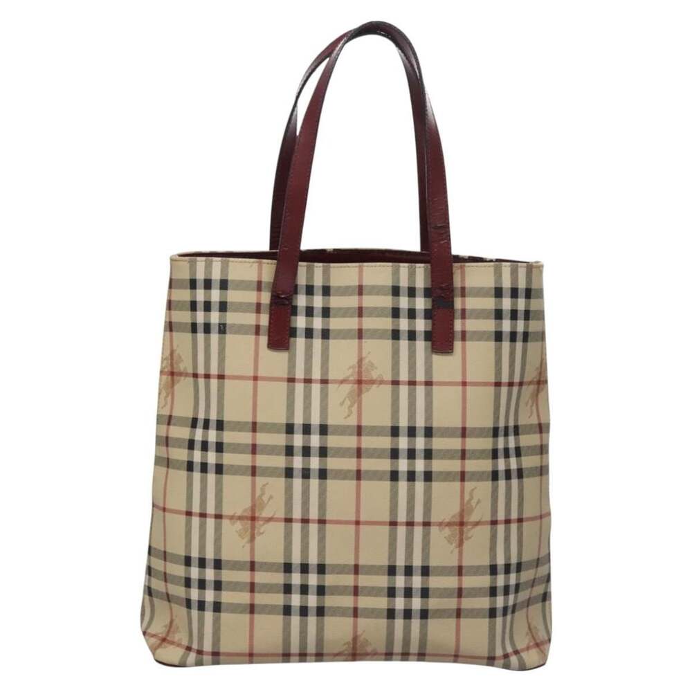 Burberry Nova Check Coated Canvas Shoulder Bag Beige